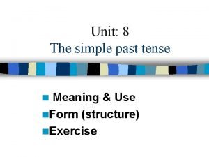 Simple past meaning