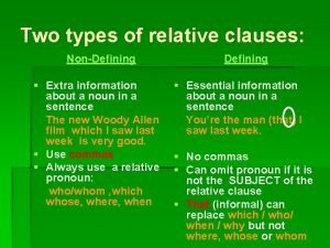 Extra information clauses Extra information clauses