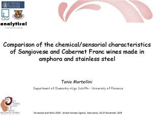 Comparison of the chemicalsensorial characteristics of Sangiovese and
