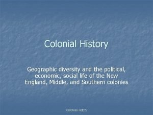 Southern colonies geography