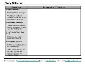 The story spine