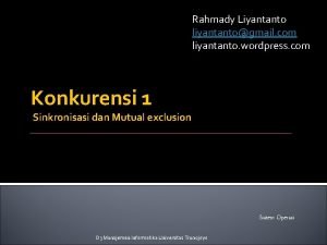 Rahmady Liyantanto liyantantogmail com liyantanto wordpress com Konkurensi