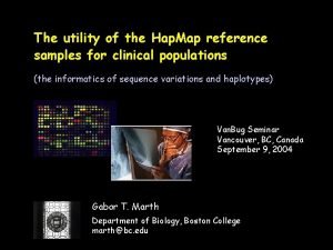 The utility of the Hap Map reference samples