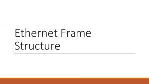 Preamble ethernet frame