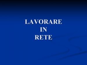 LAVORARE IN RETE Se D SERVIZIO DISAGIO DONNE