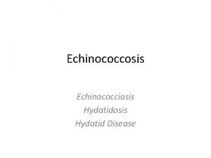 Echinococcosis Echinococciasis Hydatidosis Hydatid Disease Overview Organism History