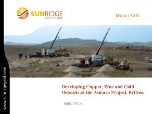 March 2011 Developing Copper Zinc and Gold Deposits