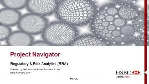 DRAFT Project Navigator Regulatory Risk Analytics RRA Prepared