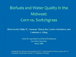 Switchgrass vs corn ethanol