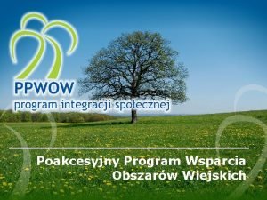 Poakcesyjny Program Wsparcia Obszarw Wiejskich PPWOW wprowadzenie Komponenty