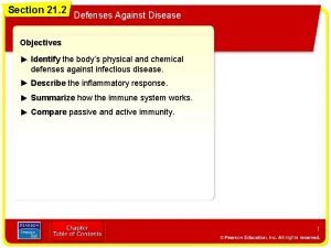 Section 21 2 Defenses Against Disease Objectives Identify