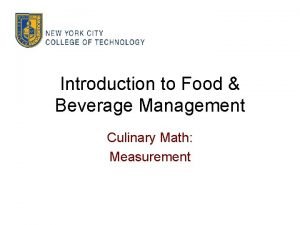 Chapter 14 culinary math