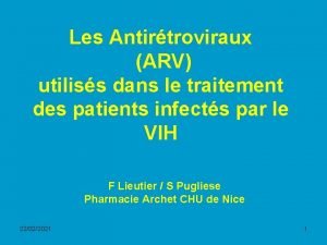 Les Antirtroviraux ARV utiliss dans le traitement des