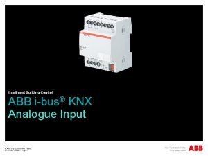 Intelligent Building Control ABB ibus KNX Analogue Input