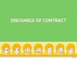 DISCHARGE OF CONTRACT 1 A contract may be