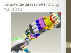 Remove three screws holding the helbow 1 Turn
