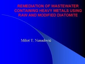 REMEDIATION OF WASTEWATER CONTAINING HEAVY METALS USING RAW