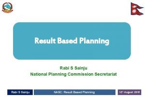 Result based planning