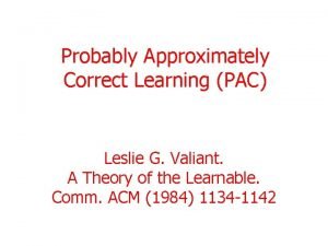 Pac learning