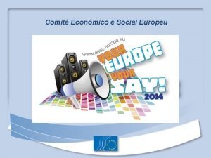 Comit Econmico e Social Europeu O que a