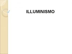 Illuminismo date