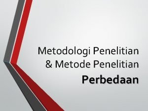 Metode vs metodologi