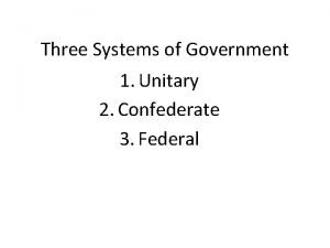 What is a unitary system of government