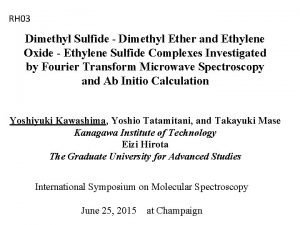 RH 03 Dimethyl Sulfide Dimethyl Ether and Ethylene