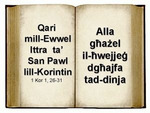 Qari millEwwel Ittra ta San Pawl lillKorintin 1