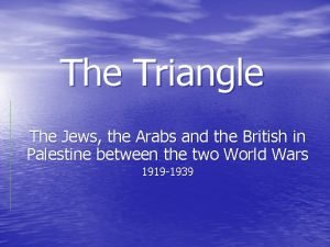 The Triangle The Jews the Arabs and the