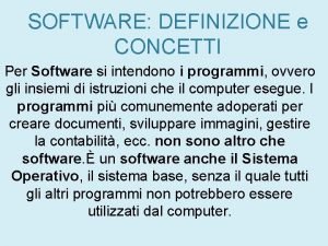Software definizione semplice