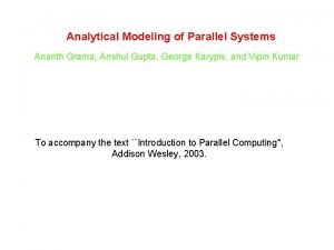 Performance metrics for parallel systems