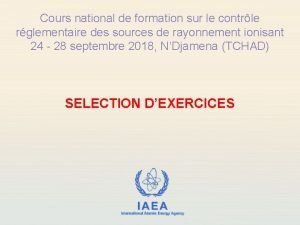 Cours national de formation sur le contrle rglementaire