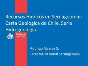 Recursos Hdricos en Sernageomin Carta Geolgica de Chile