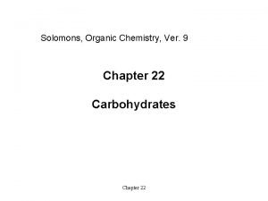 Carbohydrates organic chemistry