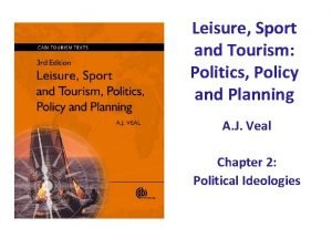 Leisure Sport and Tourism Politics Policy and Planning