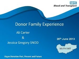 Donor Family Experience Ali Carter Jessica Gregory SNOD