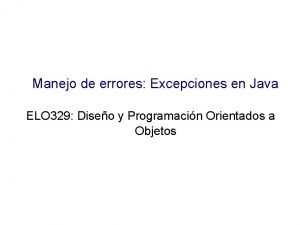 Tipos de excepciones en java