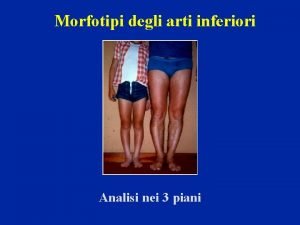 Morfotipi degli arti inferiori Analisi nei 3 piani