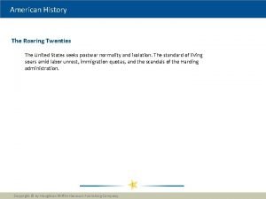 American History The Roaring Twenties The United States