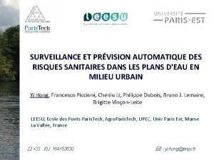 SURVEILLANCE ET PRVISION AUTOMATIQUE DES RISQUES SANITAIRES DANS