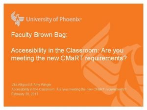 Faculty Brown Bag Accessibility in the Classroom Are