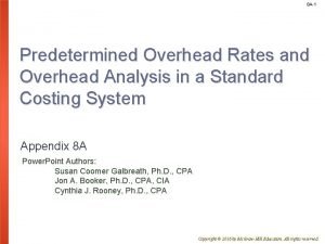 Calculating predetermined overhead rate