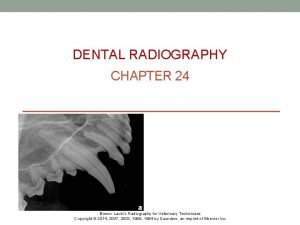 DENTAL RADIOGRAPHY CHAPTER 24 Brown Lavins Radiography for
