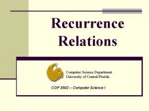 Recurrence relation computer science