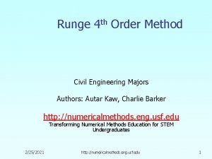 Runge 4 th Order Method Civil Engineering Majors