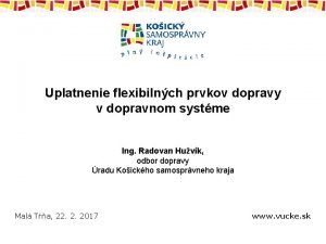 Uplatnenie flexibilnch prvkov dopravy v dopravnom systme Ing