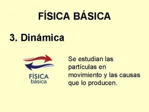 FSICA BSICA 3 Dinmica Se estudian las partculas