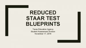 Staar blueprint