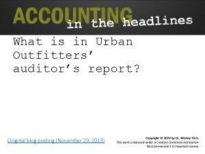 What is in Urban Outfitters auditors report Original